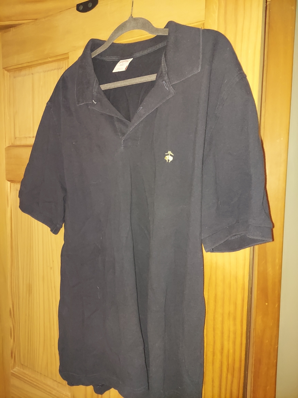 Brooks Brothers Men's Navy Polo Shirt with Yellow Logo - XL - Picture 3 of 8